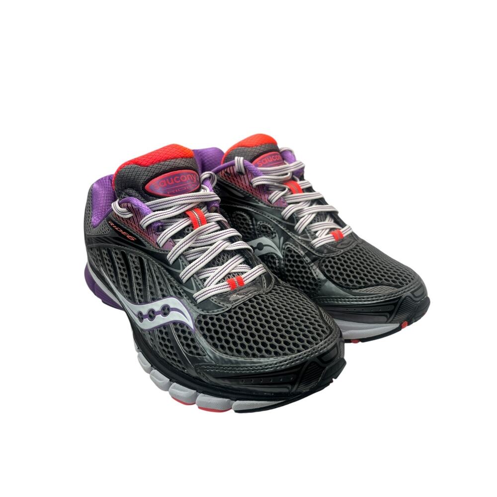 Saucony Ride 6 Running Shoes Womens 8 Wide Gray Purple Athletic Sneakers